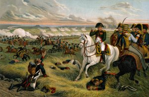 Geschiedenis. Frankrijk. Frans Eerste Keizerrijk. Napoleon I bij de Slag om Wagram door Joseph Louis Hippolyte (after) Bellange
