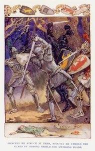Illustratie voor Sir Knight of the Splendid Way door Joseph (after) Finnemore