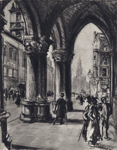 Strand, vanaf de Rechtbanken door Joseph (after) Pennell