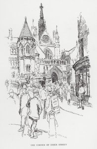 De Hoek van Essex Street door Joseph (after) Pennell