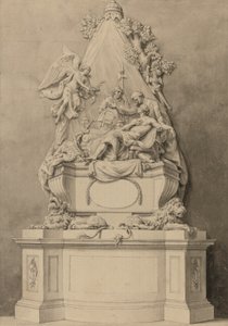 Monument van generaal-majoor Wolfe, North Area, Westminster Abbey (inkt en gewassen op papier) door Joseph (attr. to) Wilton