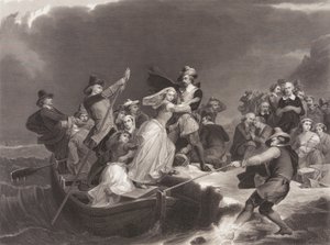 De Pelgrims Landen bij Plymouth Rock in 1620 door Joseph Andrews