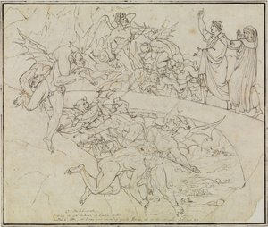 Bij het pekmeer van de bedriegers, de raadsheer van Lucca (Dante
