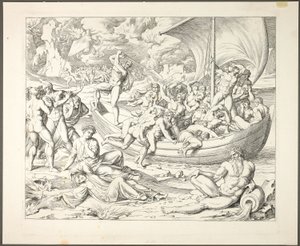 Charons Schors met Zielen die de Styx oversteken, plaat twee uit Darstellungen aus Dante