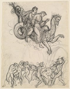 Dante en Virgil Rijden op de Rug van Geryon door Joseph Anton Koch