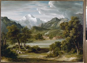 Lauterbrunnen vallei nabij Unterseen met uitzicht op Jungfrau (Zwitserland)