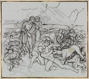 Vergilius kalmeert Cerberus (Dante
