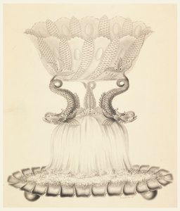 Ontwerp voor een zilveren en kristallen compote door Joseph Anton Seethaler Ii