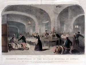 Florence Nightingale (1820-1910) in het militair hospitaal in Scutari tijdens de Krimoorlog, 1856 door Joseph Austin Benwell