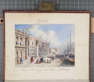 Venetië, geplakt in Thomas Moodys Journal of a tour through Switzerland and Italy, 1822 door Joseph Axe Sleap