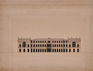 Oostelijke voorzijde van Langley Hall in Kent