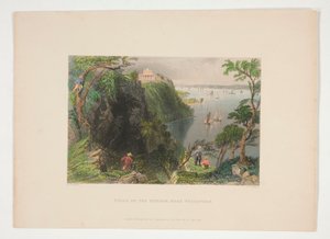 Villa aan de Hudson, nabij Weehawken, illustratie voor Nathaniel Parker Willis door Joseph Clayton Bentley
