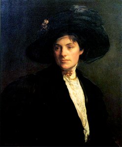 Vrouw met een zwarte hoed, 1910 door Joseph DeCamp