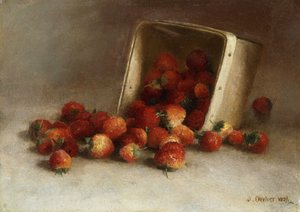 Doos met aardbeien, 1897 door Joseph Decker