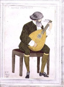 Portret van Arnold Dolmetsch door Joseph Edward Southall