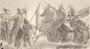Teutonen trekken ten strijde door Joseph Eugen Hörwarter