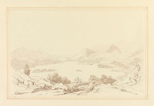 Algemeen uitzicht op het meer van Derwent Water door Joseph Farington