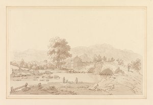Noordelijke Ingang naar Keswick & Brug door Joseph Farington