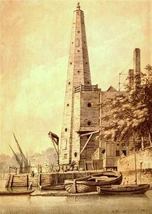 De Oude Watertoren bij York Buildings, Whitehall, 20 mei 1791 door Joseph Farington