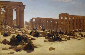 Ruïnes van de Tempel in Luxor, ca. 1890 door Joseph Farquharson
