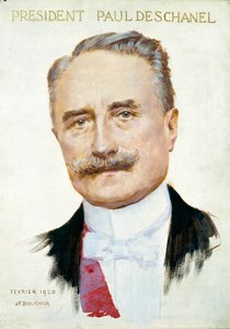 Portret van Paul Deschanel (1855-1922), President van de Republiek. Illustratie door Joseph Felix Bouchor (1853-1937), februari 1920. Parijs. Musee Carnavalet