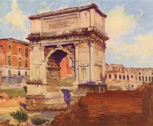 Rome: Het Forum, De Boog van Titus, Het Colosseum door Joseph Felix Bouchor