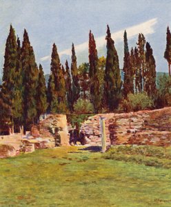 Rome: Villa Hadriana, Kolommen van het Griekse theater door Joseph Felix Bouchor