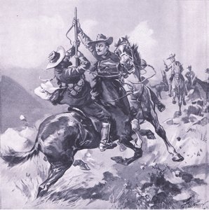 De vangst van veldkornet Swanepool, illustratie uit Na Pretoria: De Guerrillaoorlog, 1902
