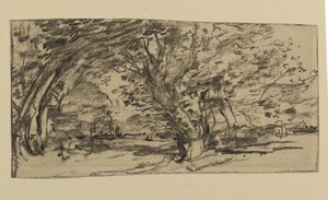 Studie van bomen, 1870 door Joseph Frank Currier