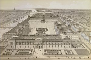 Uitzicht op het Louvre en de Tuilerieën, ca. 1850