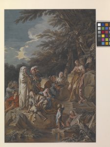 St. Johannes predikend in de wildernis door Joseph Goupy