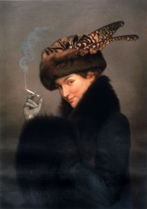 Vrouw rookt sigaret