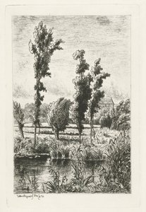 Bomen aan een sloot door Joseph Hartogensis