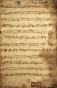 Partituur voor trio van bariton, altviool en bas voor de Angerfertigten door Joseph Haydn