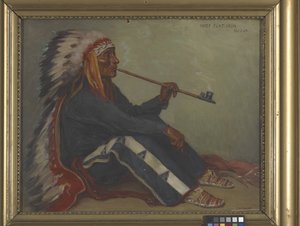 Chief Flat Iron, Sioux door Joseph Henry Sharp
