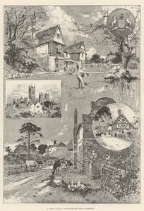 Een modeldorp, Patricksbourne, nabij Canterbury door Joseph Holland Tringham