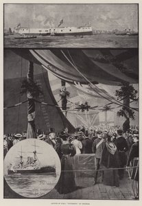 Lancering van HMS Victorious in Chatham