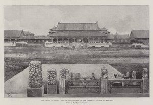 De crisis in China, een van de hoven van het keizerlijk paleis in Peking door Joseph Holland Tringham