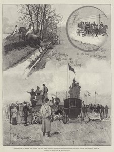 De Prins van Wales en gezelschap bij de West Norfolk Hunt Club Steeplechases, in East Winch, op maandag 9 april