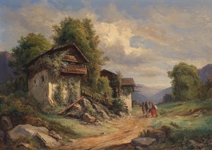 Joseph Höger Landelijke idylle 1852 door Joseph Hoger