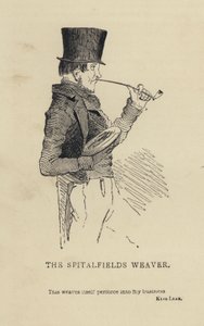 Kenny Meadows: De wever van Spitalfields (gravure) door Joseph Kenny (after) Meadows