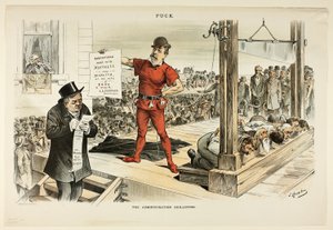 De Guillotine van de overheid, van Puck door Joseph Keppler