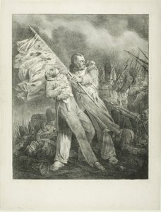 De gewonde vaandeldrager door Joseph Louis Hippolyte Bellange
