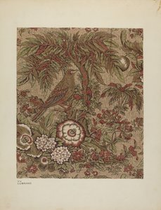 Gedrukt Katoenen Chintz, c. 1940