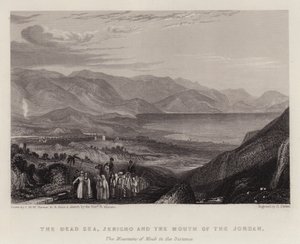 De Dode Zee, Jericho en de Monding van de Jordaan, de Bergen van Moab in de Verte