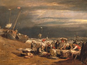 Een Vismarkt op het Strand, c.1802-04 door Joseph Mallord William Turner