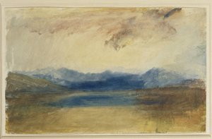 Een bergachtig landschap met een meer, c.1820s