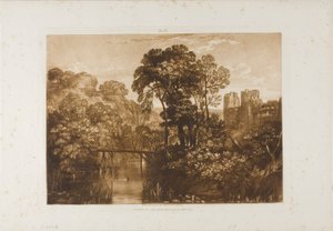 Berry Pomeroy Castle, plaat 58 uit Liber Studiorum door Joseph Mallord William Turner
