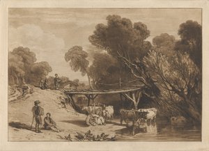 Brug en koeien door Joseph Mallord William Turner