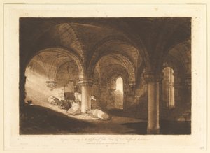 Crypte van Kirkstall Abbey Liber Studiorum, deel VIII, plaat 39, 11 februari 1812 door Joseph Mallord William Turner